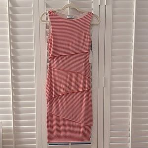 NWT BAILEY/44 Pink & White Ashlyn Sleeveless Dress S